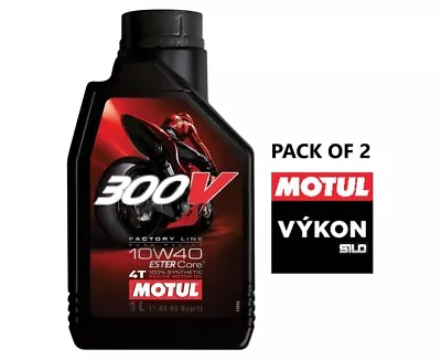 MOTUL® 300V FACTORY LINE RR 10W40 RACING ENGINE OIL 2 X 1 LITER * 104118 • $44.48