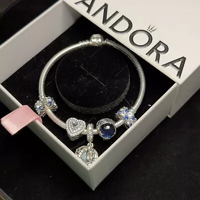 Pandora Bracelet With Charms 19cm New • £0.99