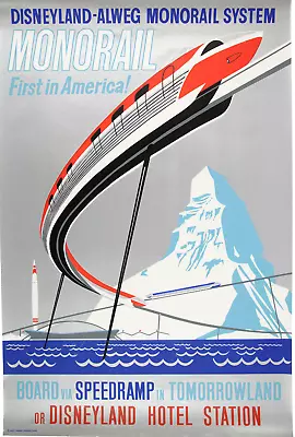 Disneyland Monorail Attraction Poster 12  X 18  • $9.99