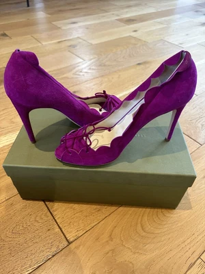 £45 • Buy Rupert Sanderson, Size 39, Suede Orchidea, Fuschia Suede, In Box, New, Shop Sole