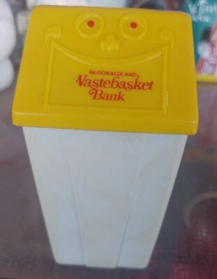 $9.99 • Buy VINTAGE 1975 McDONALDLAND McDONALD`S WASTEBASKET BANK TOY PLASTIC TRASH CAN