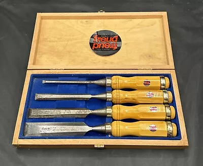 Vintage Freud 4pc. Professional Woodworking Chisel Set In Case WC-104 Italy  • $50.99