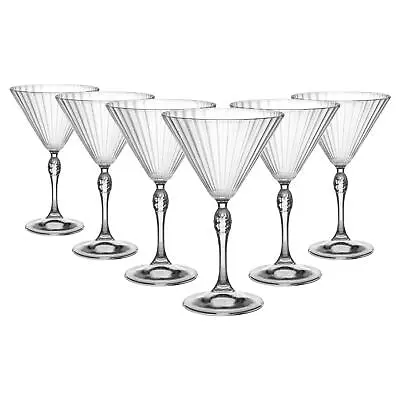 Bormioli Rocco 6x America '20s Martini Glasses Coupe Glasses Wine 250ml Clear • £36