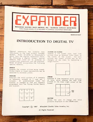 Mitsubishi Expander MARCH 1987 INTRO DIGITAL TV   *Original* • $9.97