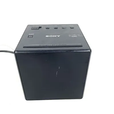 $44 • Buy Sony ICF-C1 Black Cube AM / FM Alarm Clock Radio LCD Display Tested And Working