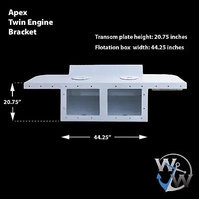 Welding World Apex Mk. II Twin Outboard Engine Bracket - 15° Transom • $4798