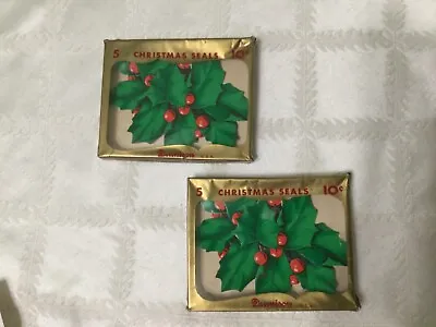$14.29 • Buy Vintage Dennison Christmas Seals Holly & Holly Berries  U.S.A. 2 Lot