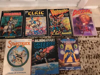 Lot Of 7 Graphic Novels 80s 90s Comics Marvel THANOS Elric Dreadstar Vintage • $70