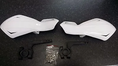 Universal Motorcycle Hand Guards White Enduro Mx Motocross Pair Lite • $16.36