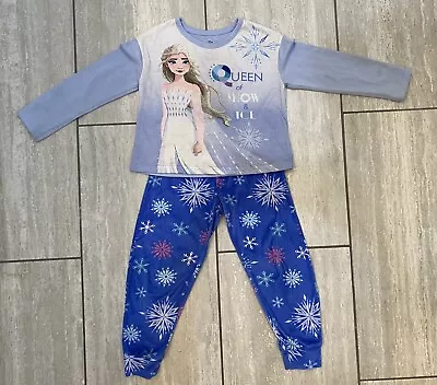 Disney Frozen 2 Elsa Girls Blue 2 Pc Pajama Set Plush Jogger Pants Size 4/5 Cute • $2.50