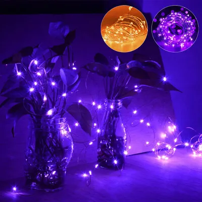 LED Orange String Lights Battery Orange Fairy Lights For Halloween Christmas • £5.29