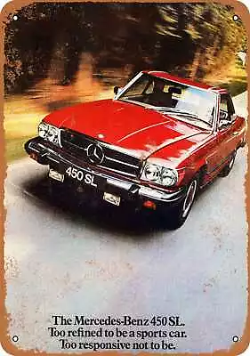 Metal Sign - 1974 Mercedes-Benz 450 SL - Vintage Look Reproduction • $18.66