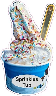 Ice Cream Van Sticker Ice Cream Cone Flake Whippy Sprinkles Decal See Variations • £3.95