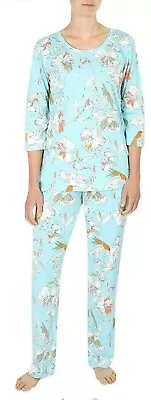 Miss Elaine Printed Pajama Set NEW W/Tags  Size S  Sea Spring • $21