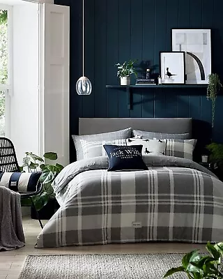 £29.99 • Buy Jack Wills Check 100% Cotton Duvet Cover Set, Grey, REVERSIBLE, SINGLE - RRP £40