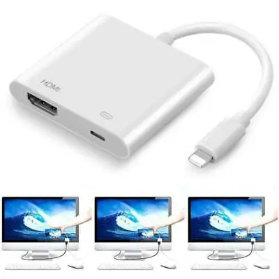 Suit For Apple IPhone IPad 5 6 7 8 Plus X. HDMI Digital TV AV Adapter Cable • £8.87