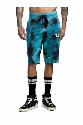 £57.96 • Buy True Religion Men's Tie Dye Activewear Sweat Shorts In Black Turquoise