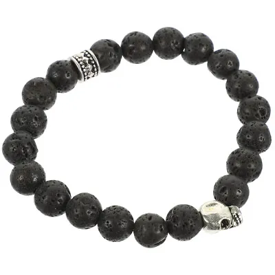 Black Volcanic Bracelet Adjustable Macrame Bracelets Stone Frosted Men’s • $9.93