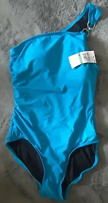 Nwt Ladies Size 8 Michael Kors 1 Shldr Mllt Summer Blue Swimsuit Msrp 112.00  • $45.99