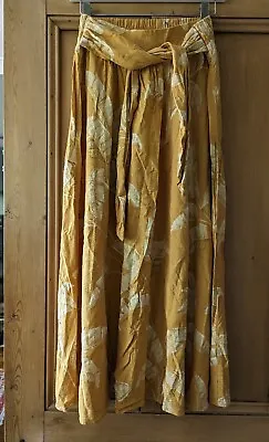 £0.99 • Buy Linen Blend Tropical Hawaiian Midi Summer Skirt Size Medium 10 12 14