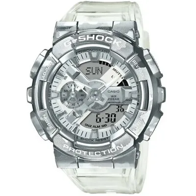 Casio G-SHOCK GM110SCM-1A Clear Camo Silver Stainless Steel Watch Men's Watch • $129