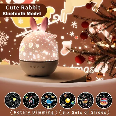 360° Rotating Kids Baby LED Projector Night Light Music Box With Remote Control • £12.99