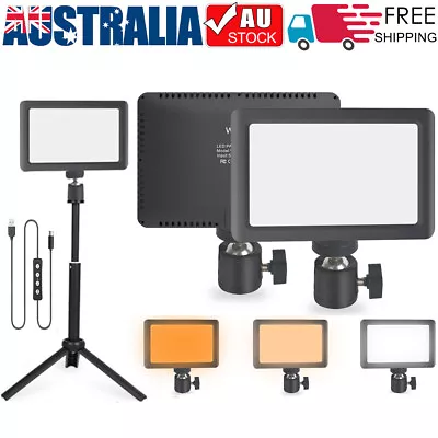  Dimmable Camera LED Video Light Panel Lamp + Bracket Tripod For Photo Lighting • $30.68