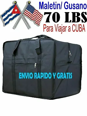 Maletin Gusano Cuba Fuerte Viaje Duffle Cargo Bag 50 - 70 LIBRA Strong Black • $19.95