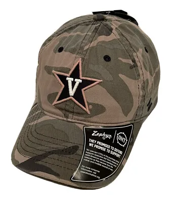 Zephyr NCAA Vanderbilt Commodores “OHT  Unstructured Curved Bill Camo Hat NWT • $49.99