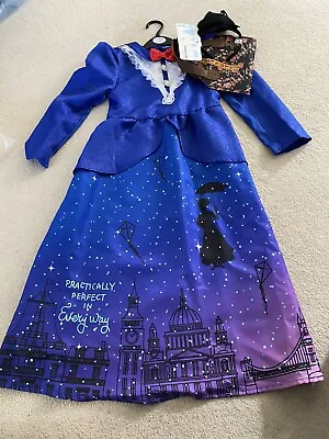 NEW World Book Day 5-6 Year Girl Fancy Dress Mary Poppins Disney Costume Outfit • £11.99