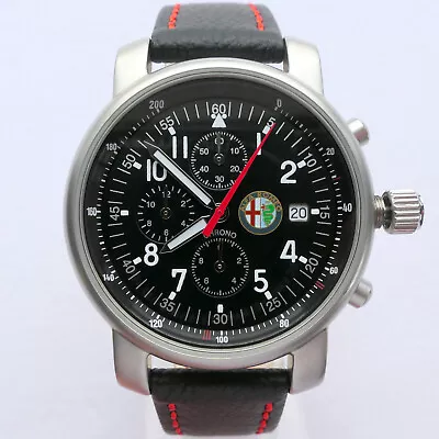 $413.08 • Buy Alfa Romeo Classic Rally Racing Aviator Pilot Car Accessory Chronograph Watch