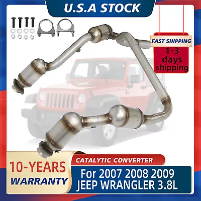 Y-Pipe Front Exhaust Catalytic Converter For Jeep Wrangler JK 3.8L 2007-2009 EPA • $179.99