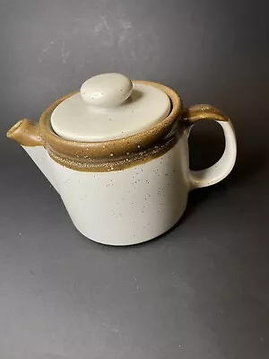 Vintage McCoy Brown Tan Drip Glaze Grey Stone Teapot Coffee Pot 1418 USA 1950’s • $21