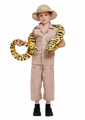 Child Safari Costume 7-9 Years - Boys Girls Kids Play Book Week Outfit Africa • £9.99