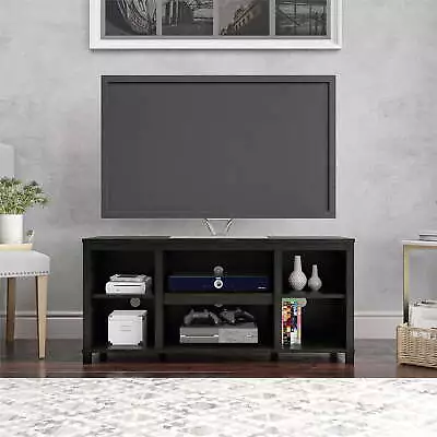 TV Stand Console Table Storage Entertainment Center Wood Black Oak Up To 50  New • $98.33