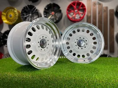 4 X 15 Inch 4X100 VW Classic Steel Deep Dish White Wheels For VW GOLF POLO LUPO • $954.60