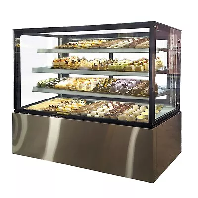 New Deli Case 72  Flat Glass Refrigerator Display Bakery Pastry Meat With LED • $3928.28