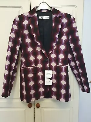 Zara Women V Neck Purple Blazer  Size Xs • £20
