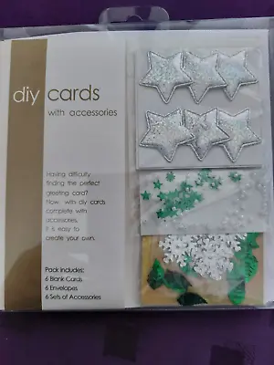 DIY Card Making Kit 11 With Accessories Silver Stars Etc. Crafts • £2