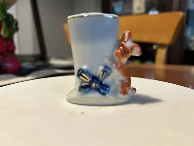 Dog & Bow Toothpick Holder  -  Made In Occupied Japan • $12