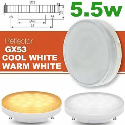 £6.39 • Buy GX53 LED 5W Light Bulb Replacement For CFL 5w 6w 9w 7w 13w Warm Cool White Lamp