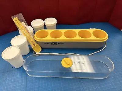 Unused Vtg Salton 5 Cup Yogurt Maker +spoon+covers YELLOW GM5 Thermostat Control • $55