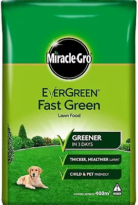 Miracle Gro Evergreen Fast Green Thicker Lawn Food Grass Feed Garden 400m² 14kg • £29.98