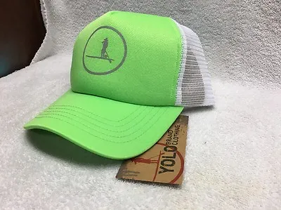 $12.95 • Buy NWT Yolo Brand  Snapback Adjustable Cap Hat Yolo Board Company Neon Green/white