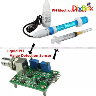 £14.52 • Buy Aquarium Hydroponic PH Electrode Probe+Liquid PH Value Detection Sensor