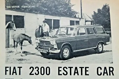 £3.89 • Buy Fiat 2300 Estate Car Road Test Autocar Magazine 28 Aug 1963 Italian Classic Car 
