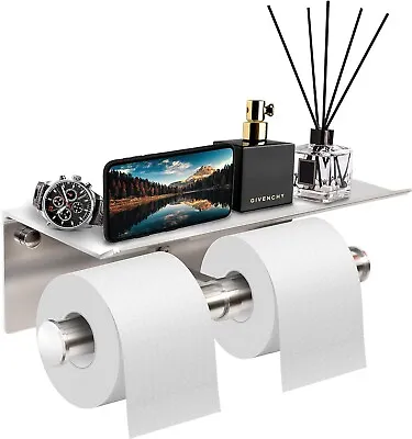 Toilet Paper Holder Paper Holder With Mobile Storage Bathroom Storage Shelf • £14.45