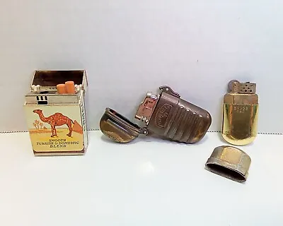 Vintage Lighter Lot Of 3 Camel Flip Top Lighters Marlboro Brass No. 6 Lighter • $14.99