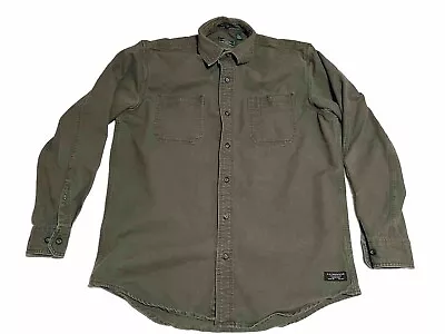 GH Bass Shirt Mens Medium Green Canvas Work Outdoor For Hard Service Vintage • $29.99