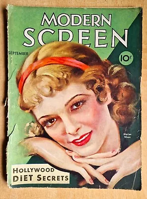 Modern Screen Film Magazine Sept 1932 Marian Nixon Jean Harlow Lupe Velez Etc • $4.92